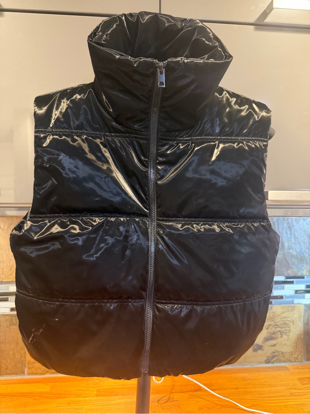 wild fable Shiny Black Puffer Vest - Picture 2 of 10